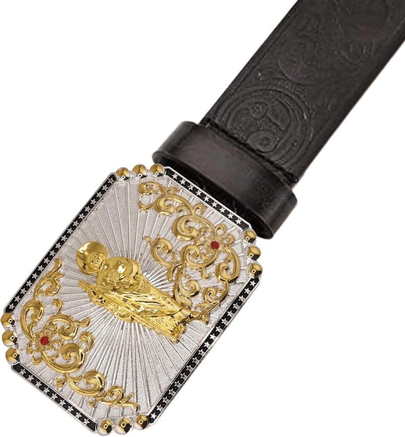 WMG Western St Jude Belt Buckle Gold Silver Saint Jude San Judas Cowboy Buckle Hebilla Vaquero Rodeo - Image 5